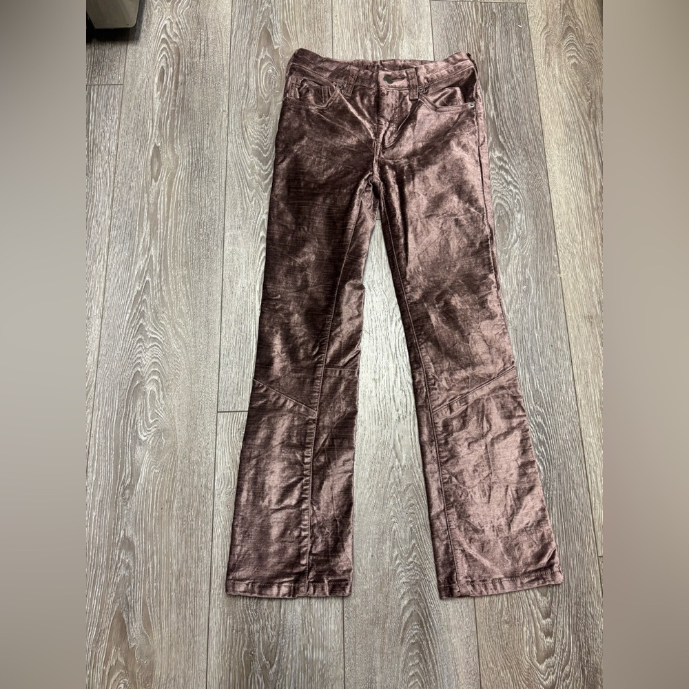 Free People Textured Velvet Pants in Brown - Picture 4 of 14